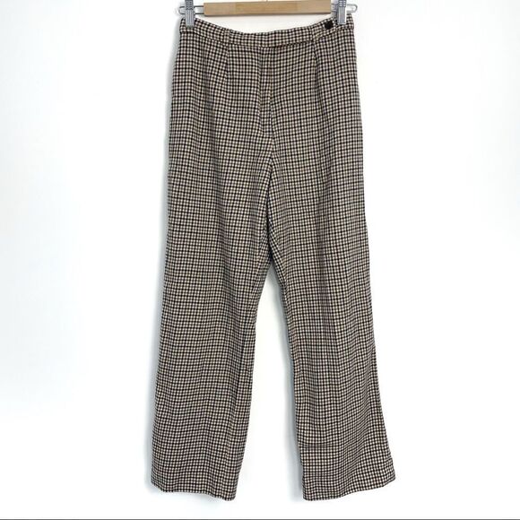 Vintage Aquascutum High Waisted Wool Check Plaid Ankle Pant - Picture 1 of 16